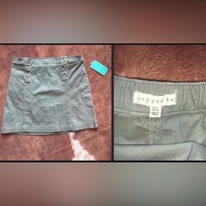 NWT-Copper Key army green Buttoned Skirt size xl